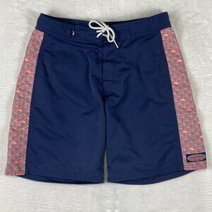 Vineyard Vines Mens 30 Preppy Lace Up Board Shorts Blue Pink Whale Beach Resort